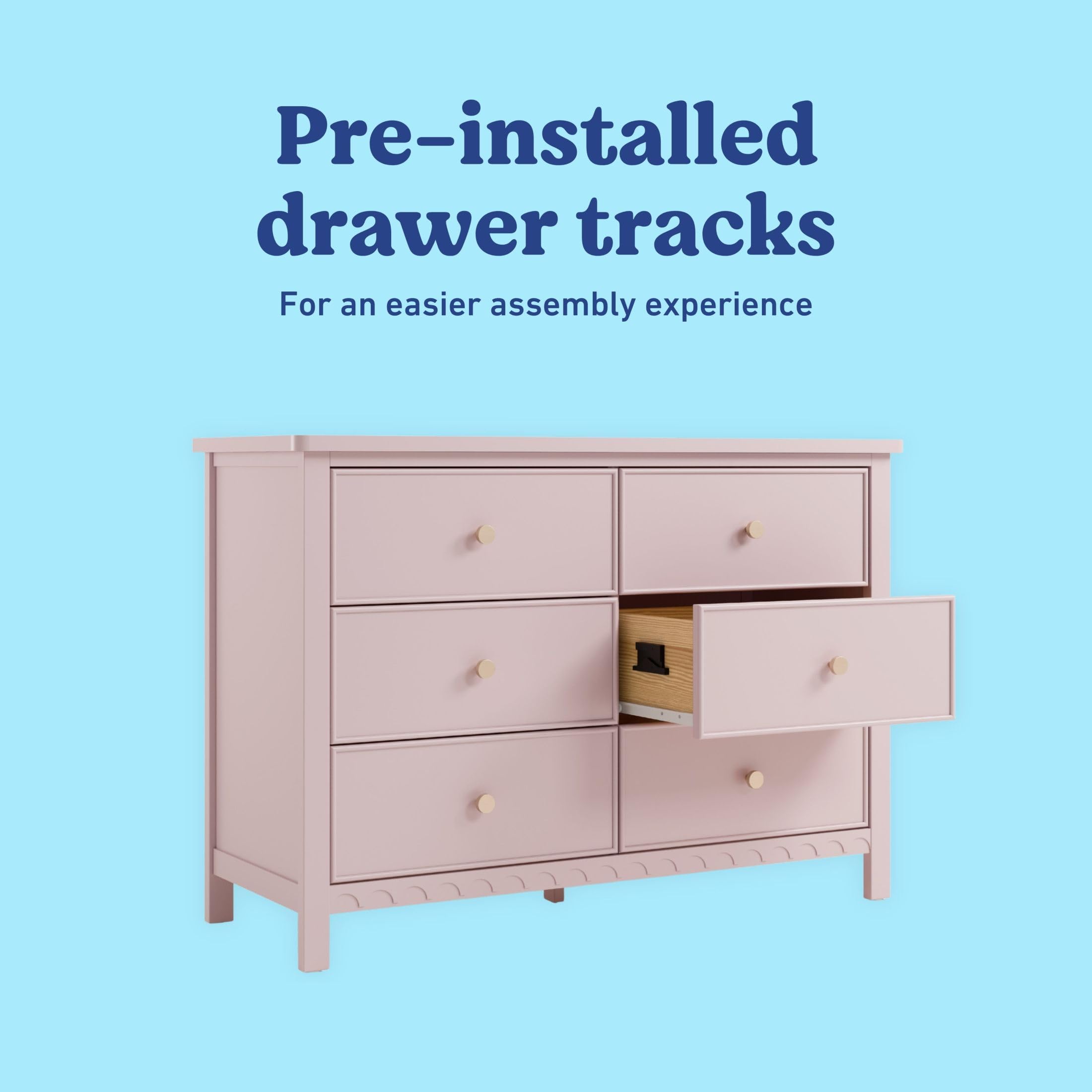 pre assembled baby dresser Graco Sasha 6 Drawer (Blush) – GREENGUARD Gold Certified, Wood Storage for Nursery or Kids' Room, Safe Interlocking Drawer System & Easy Assembly with Pre-Installed Tracks : Us 6 / Cobalt Drawer Assembled Dresser has Size:45 Men's Size Flirty Gothic Dress