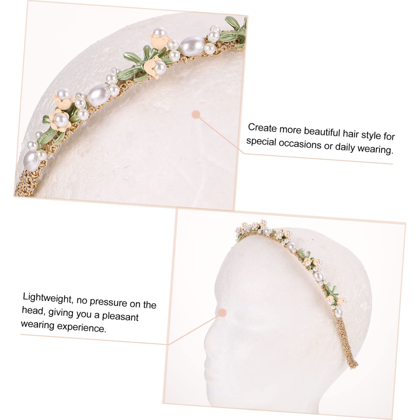 Ipetboom 4pezzi Cerchietto Floreale Per Sposa Elegante Accessorio Per Matrimonio e Feste Design Unico Con Fiori Di Mughetto Adatto Tutte Le Occasioni