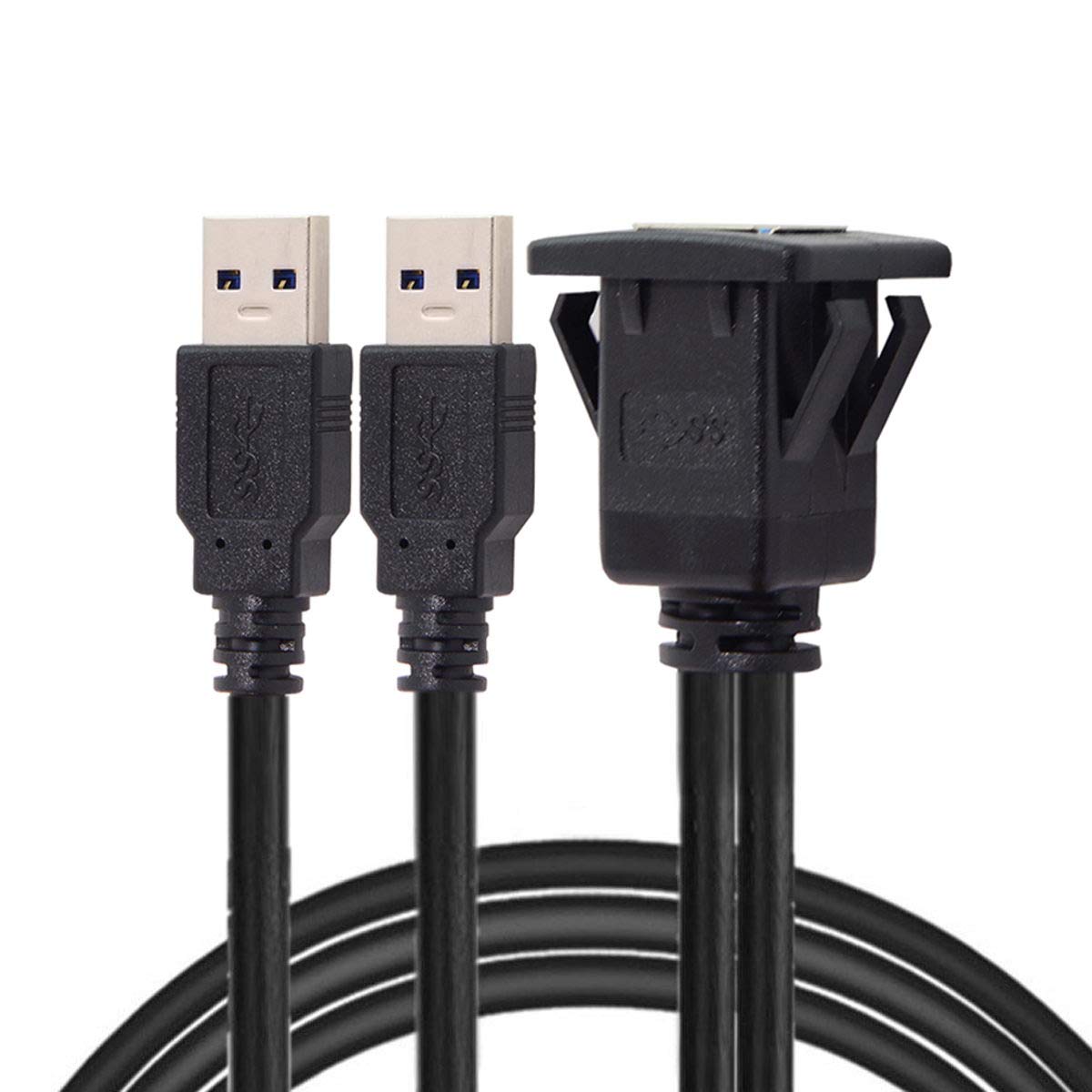 Cavo USB per montaggio a incasso a pannello, doppia estensione USB 3.0 supporto USB, montaggio su cruscotto, montaggio a incasso, cavo per montaggio a pannello 1m 2m  44
