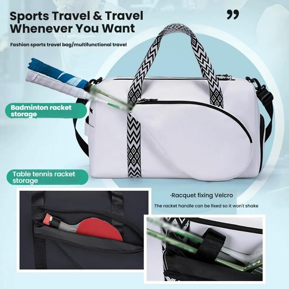 JCVBN torba tenisowa dla kobiet mężczyzn tkanina Oxford Tote odpowiednia do pickleball squasha badmintona buty i sprzęt wiele kieszeni