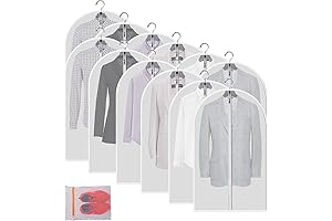 Set of 12 Clear Garment Bags for Clothes Protection