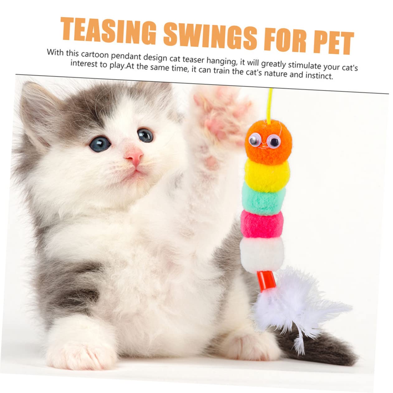 FRCOLOR 20pièces Jouet Suspendu pour Chat avec Cataire Kit De Jeux Interactif pour Chatons Accessoire Amusant pour Éveiller Instinct De Chasse des Chats
