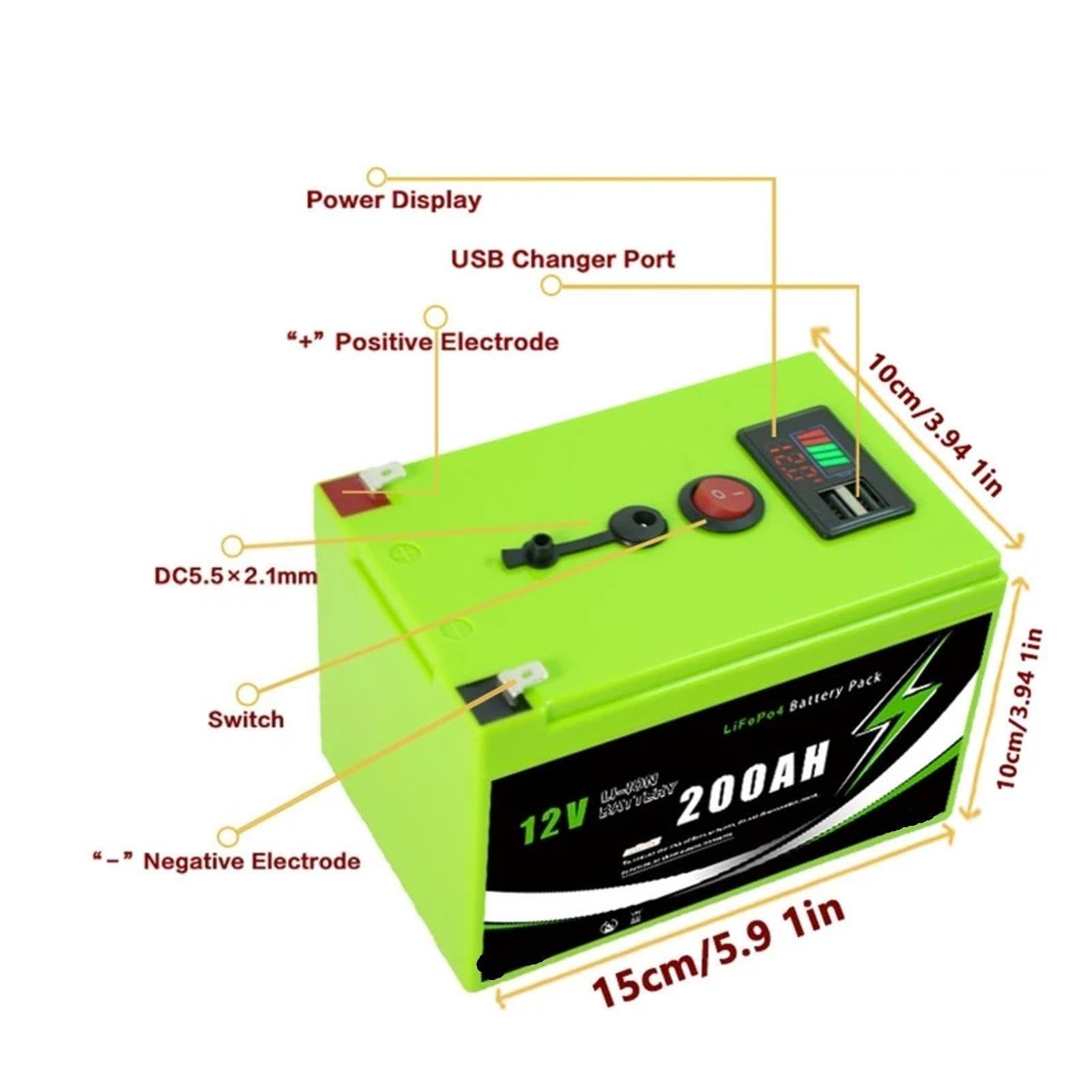 Batería de Litio LiFePO4 de 12,6 V con Recargable