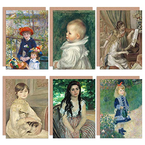 Artery8 Pierre-Auguste Renoir Girl Watering Bohemienne Manet Piano Portrait Sisters Fine Art Greeting Card Pack of 6