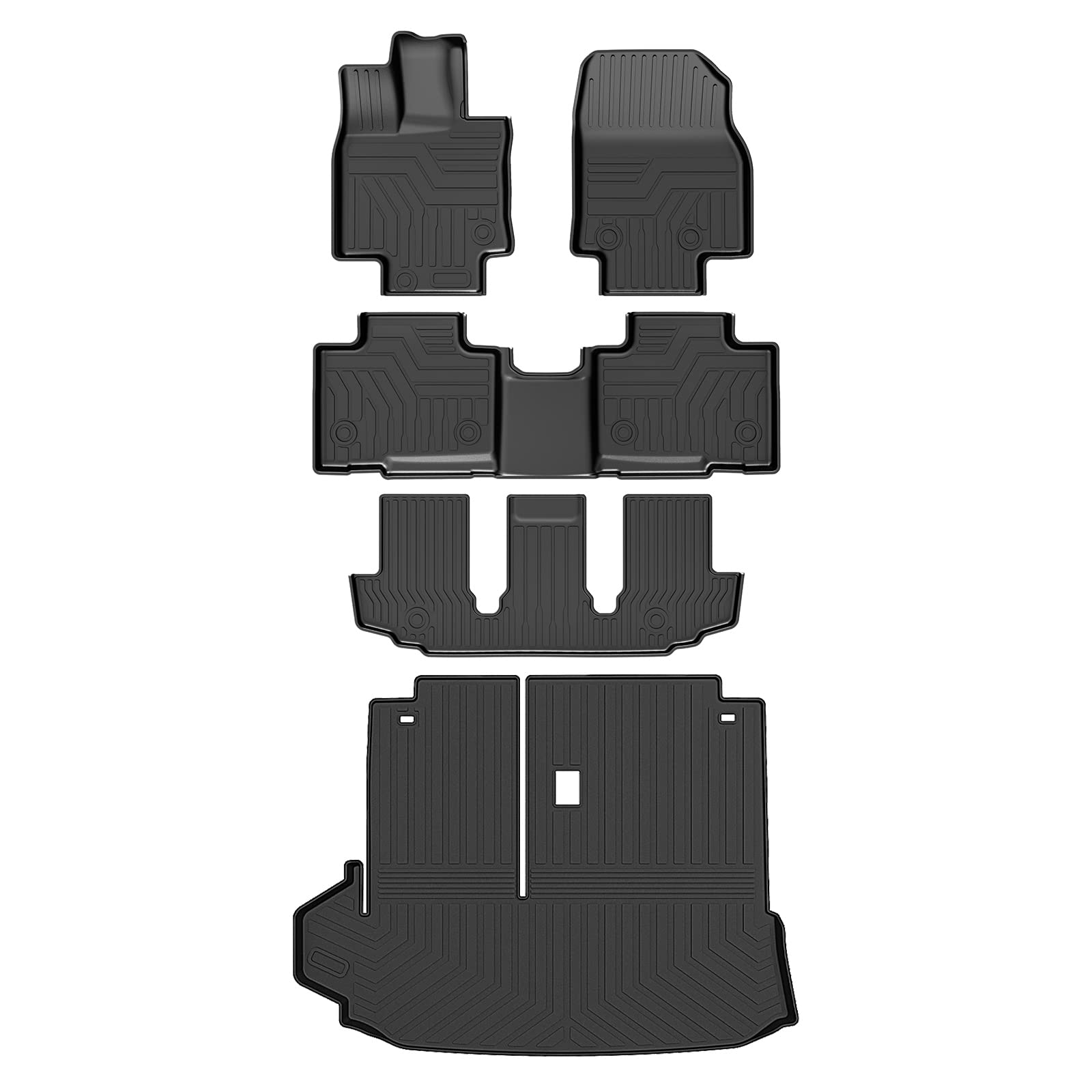 Photo 1 of KUST Floor Mats and Trunk Mat for 2020-2023 Toyota Highlander?W/2nd Row Bench or Bucket Seats w/Center Console? All Weather Floor Cargo Liners (Trunk Liner Only Fits Models Without Subwoofer)