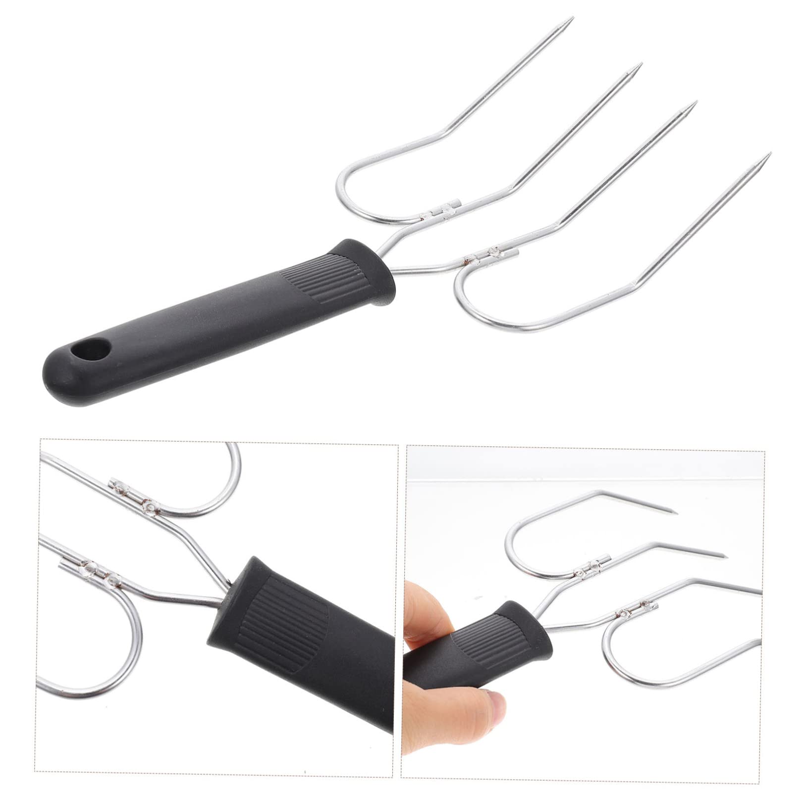 Alipis 4piezas Tenedor De Acero Inoxidable Para Asar Pavo y Pollo Herramienta De Barbacoa Para Camping y Fiestas Al Aire