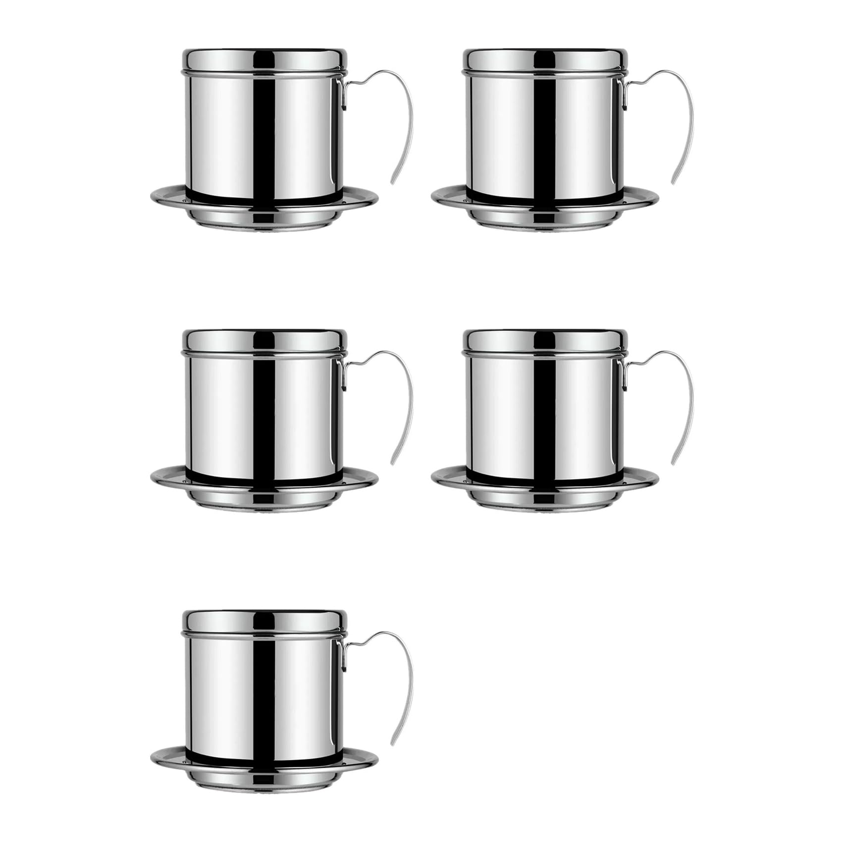 Hndhbfgrt 5X Vietnamese Coffee Filter Portable Coffee Press Maker Reusable Phin Infuser Strainer Pot Coffee Drip Brewer