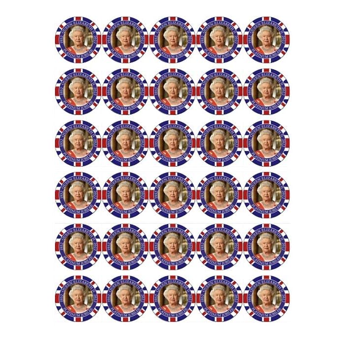 Buy Queen's Platinum Jubilee 2022 British UK Edible Posters Cupcake