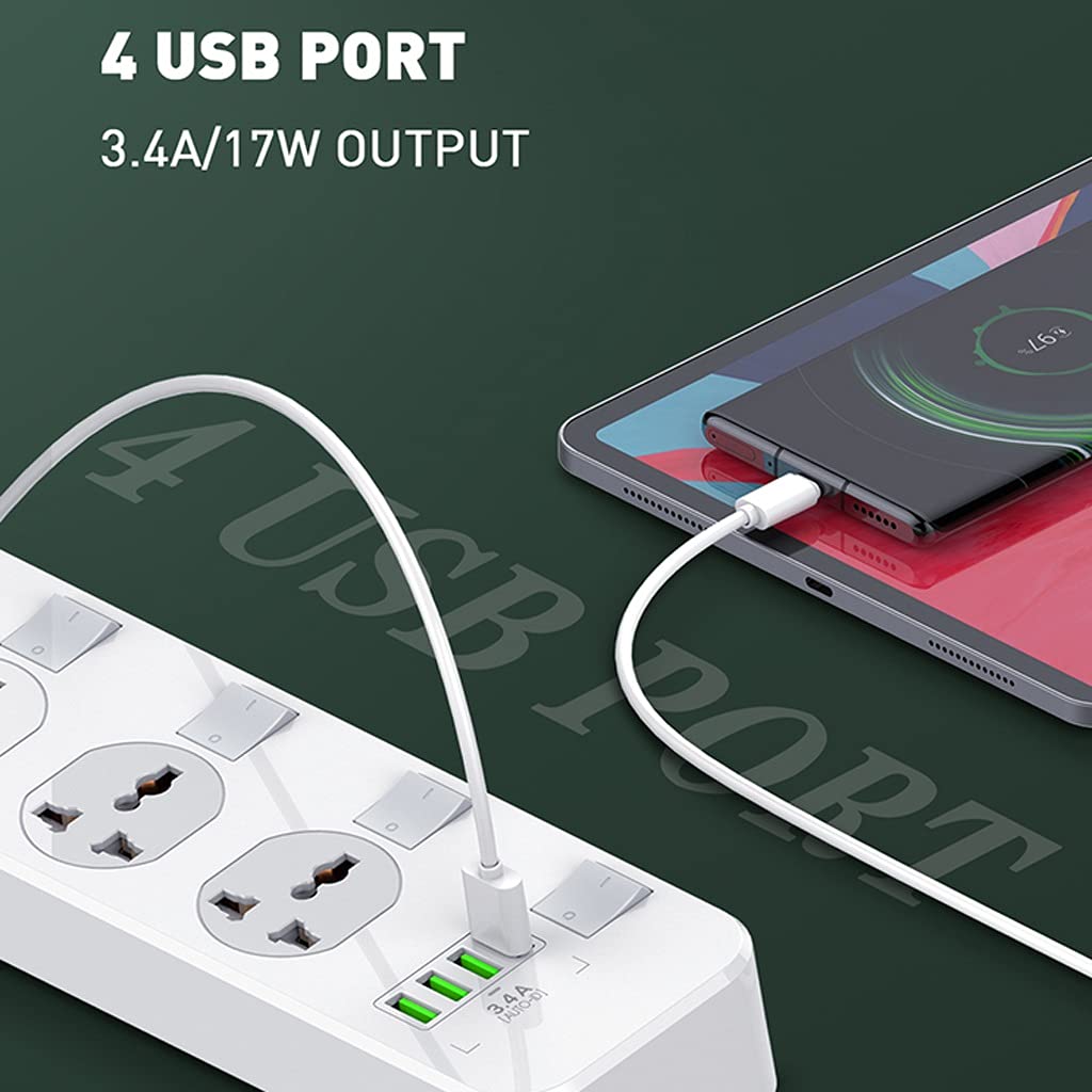 Convertitore a Spina Internazionale, 3.4a 4 Port USB Prese di Caricamento e Internazionale Universal Jack, Set di Tappi for adattatori di Viaggio Internazionale