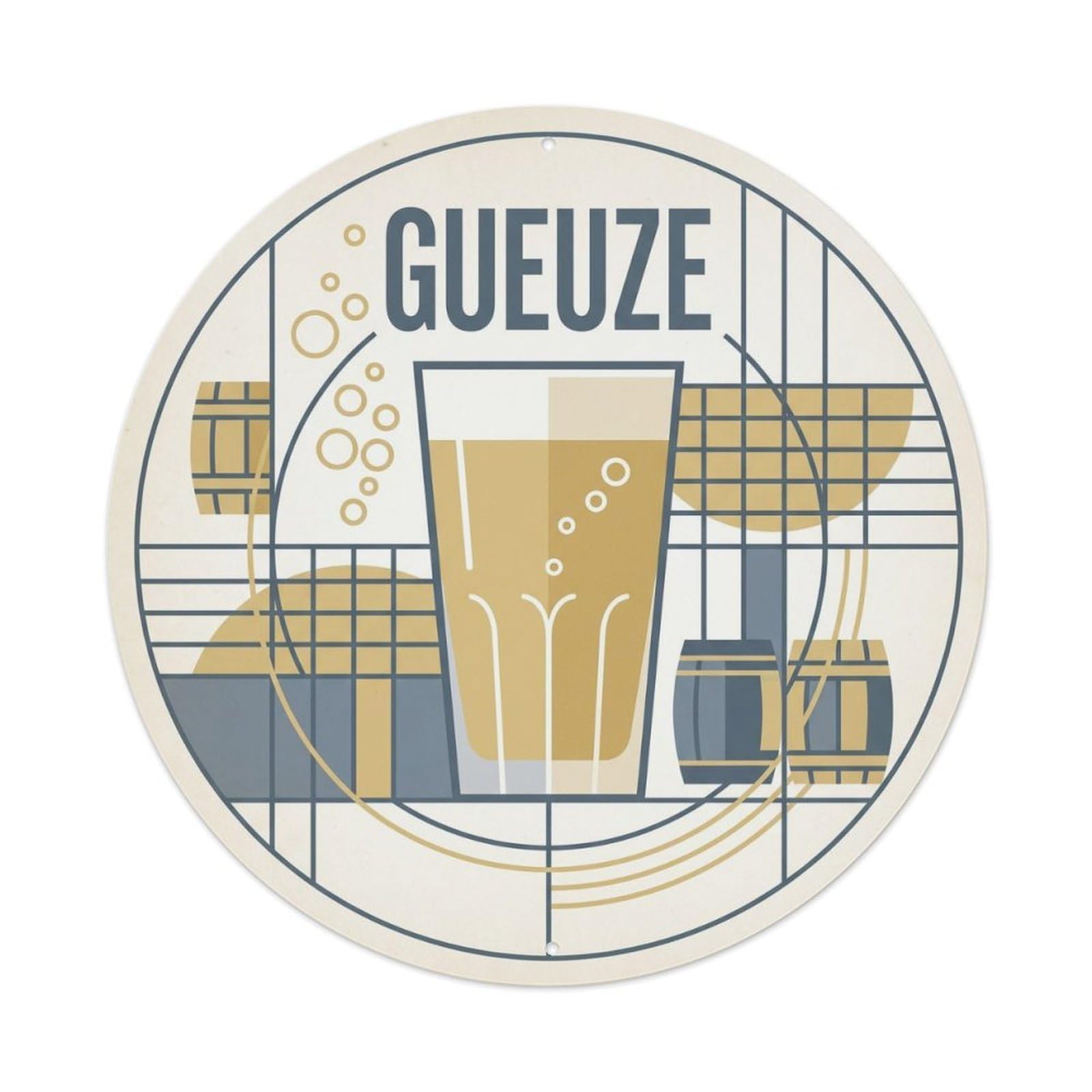 Gueuze Sour Beer Lambic Belgian Pub Culture Old School Metal Tin Sign