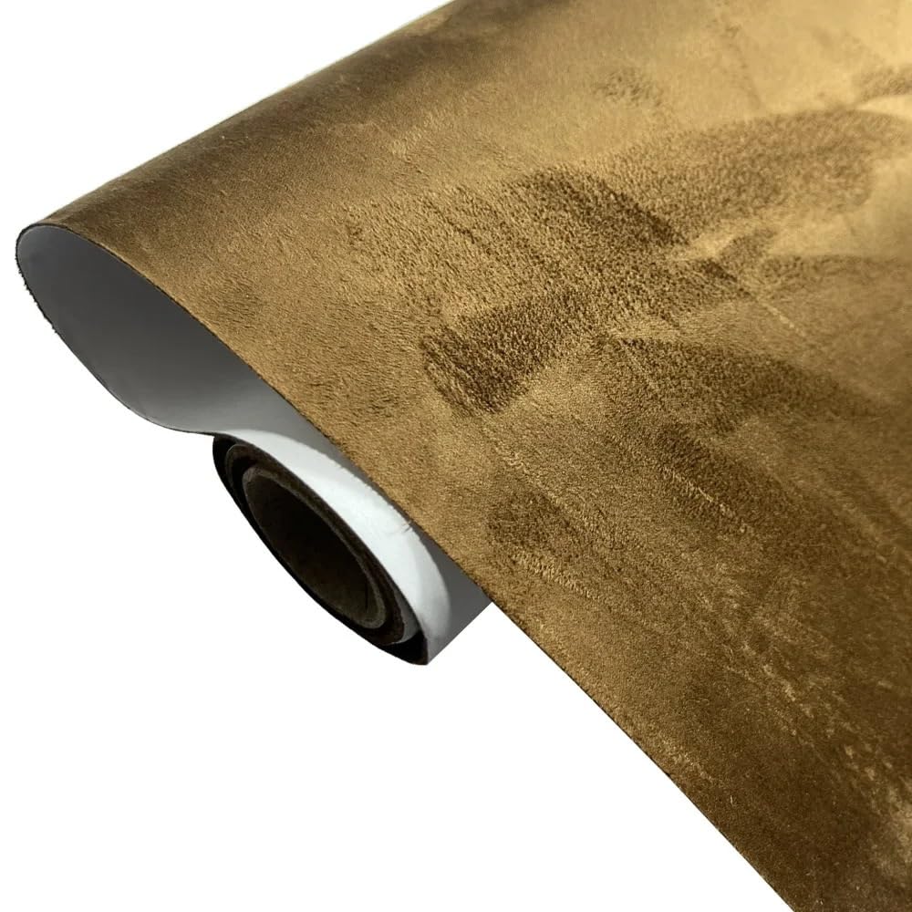 Velvet Fabric, Headliner Fabric Suede Multicolor 0.6mm Self Adhesive Multiple Sizes(Bao Brown,50cm x 500cm)