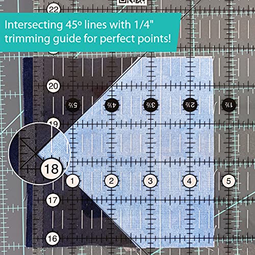 Règle de patchwork acrylique Creative Grids pour éviter de glisser lors de la coupe