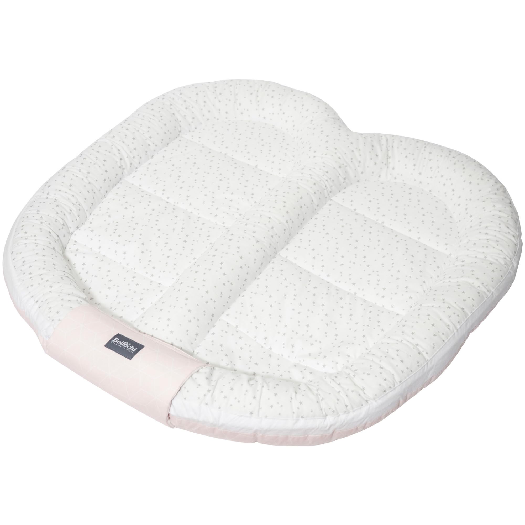 Bellochi Zwillingsnest – Babykokon für Zwillinge 100% Handmade. Großes Kuschelnest aus Baumwolle & Sicheres Liegekissen in Herzform
