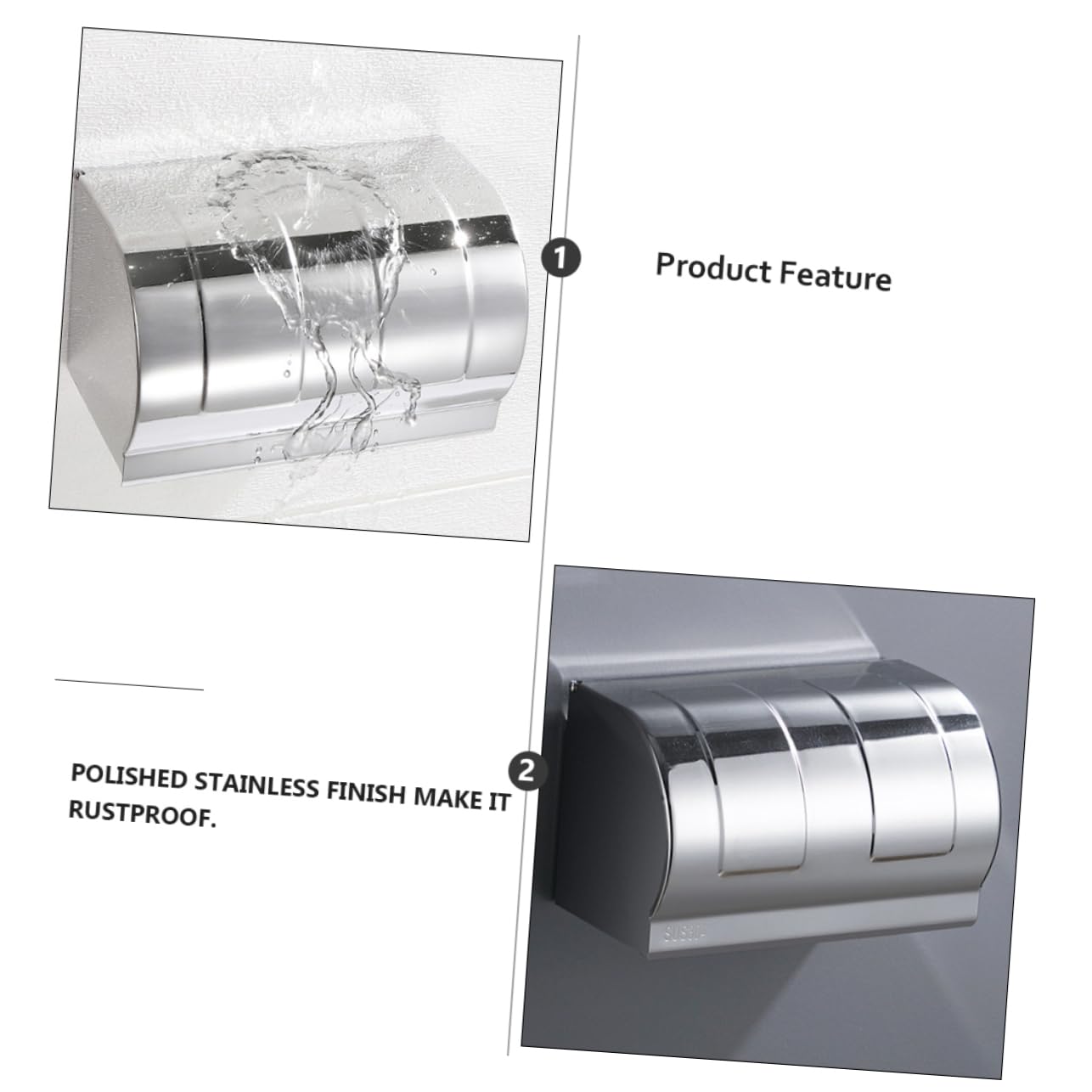 LIFKOME Portarotolo e Contenitore per Carta Igienica da Parete in Acciaio Inox Argento, senza Foratura, Facile da Lavare, per Bagno e Hotel