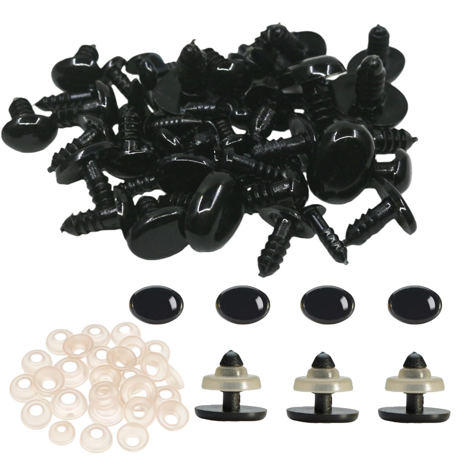 Amazon.com: 50PCS 10x14 mm Oval Plastic Doll Eyes Safety Eyes and