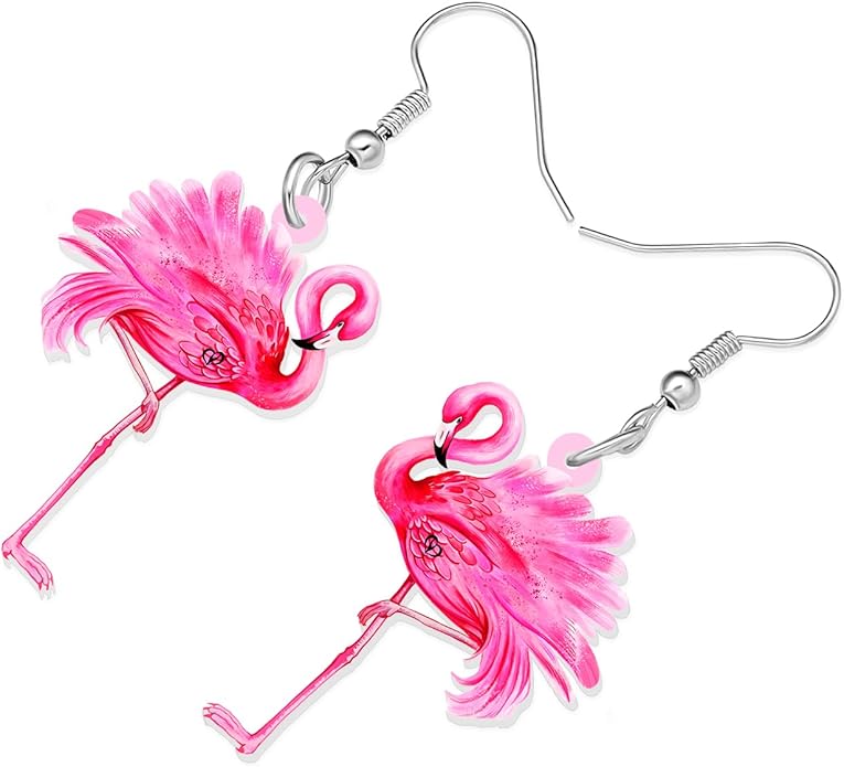 Cute Pink Flamingo Earrings