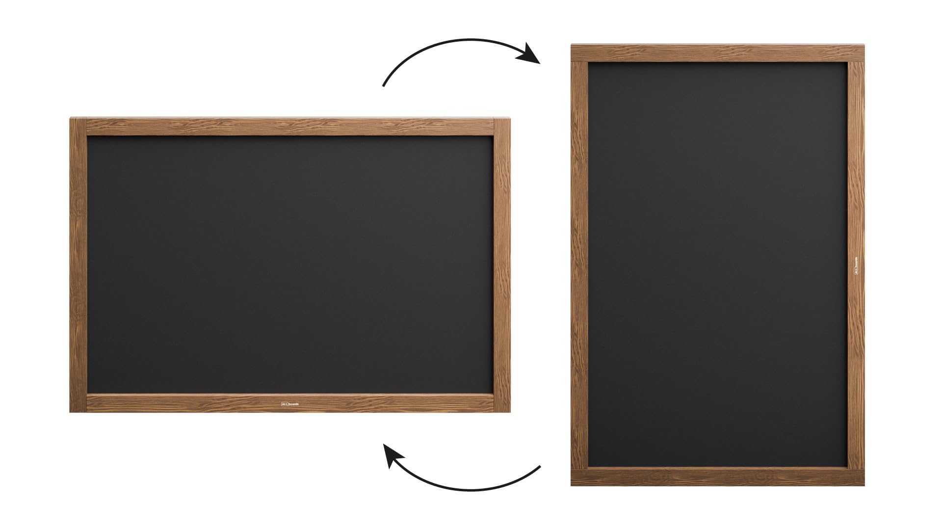 ALLboards Pizarra De Tiza Con Marco De Madera Barnizada 90x60cm, Pizarra De Tiza Para Escribir