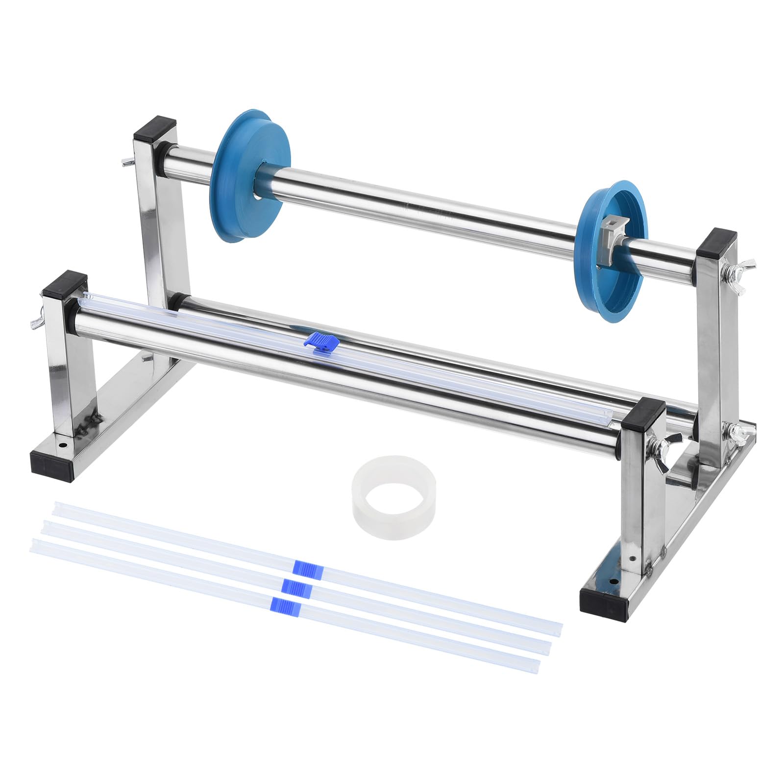 PATIKIL 15" Stretchfolien Spender Stretchfolien Spender Tischfolien Verpackungs Maschine Palettenfolien Edelstahl mit 4Stk Folien für 35cm/13.8" Stretchfolie