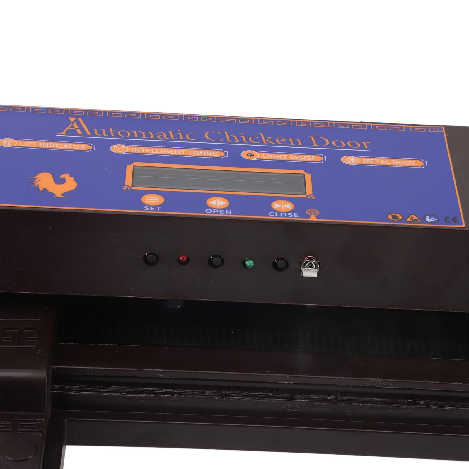 Porta automatica per pollaio con telecomando e sensore di luce, impostazione del timer, apriporta automatico per pollai per polli, anatre e oche, funzione di sicurezza (Marrone scuro)
