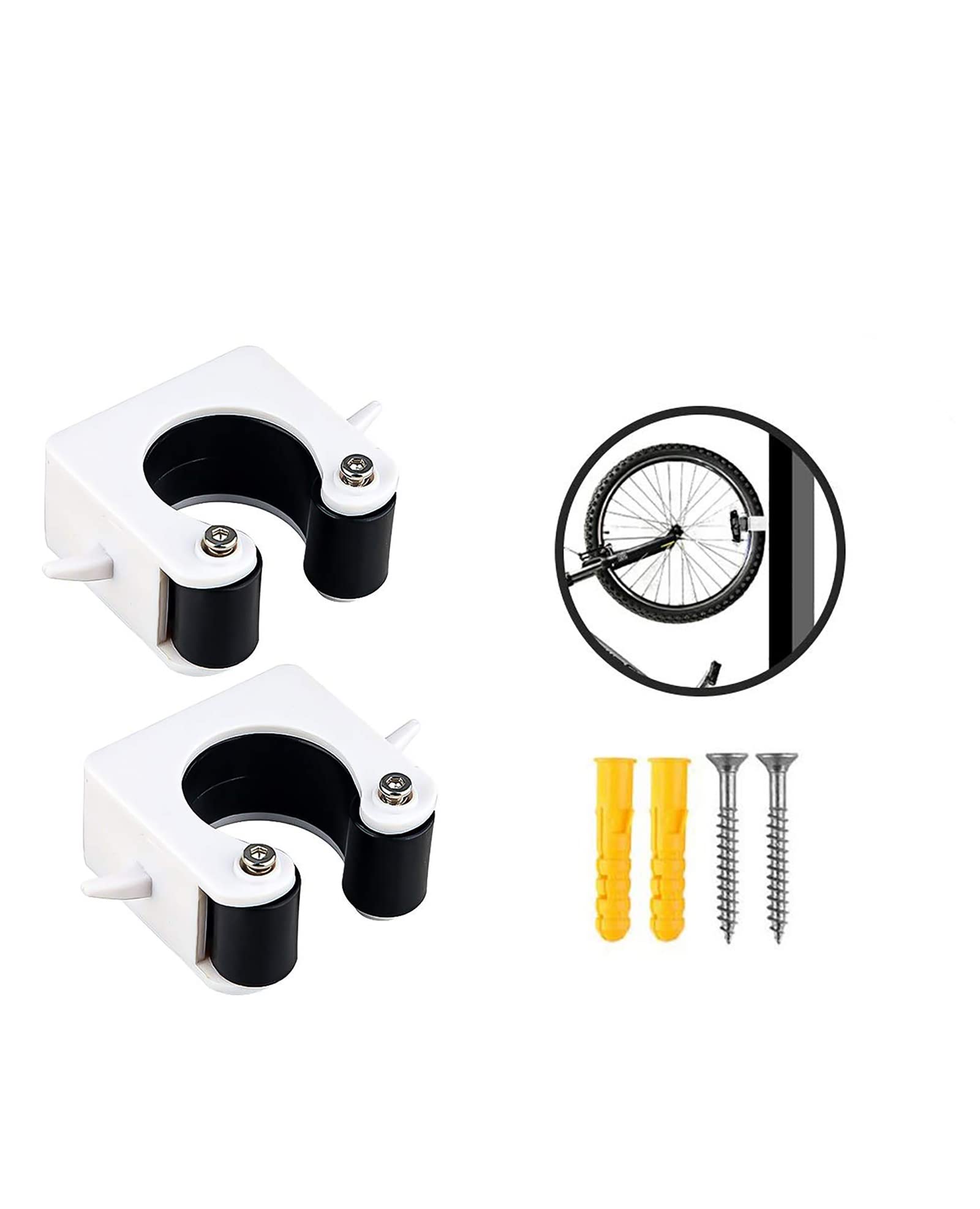 Wangcl Black 2Pcs Mountain Bike Parking Buckle Bike Wall Mounts Suitable For Mountain Bikes Tires Width Of 1.75-2.25 Inch