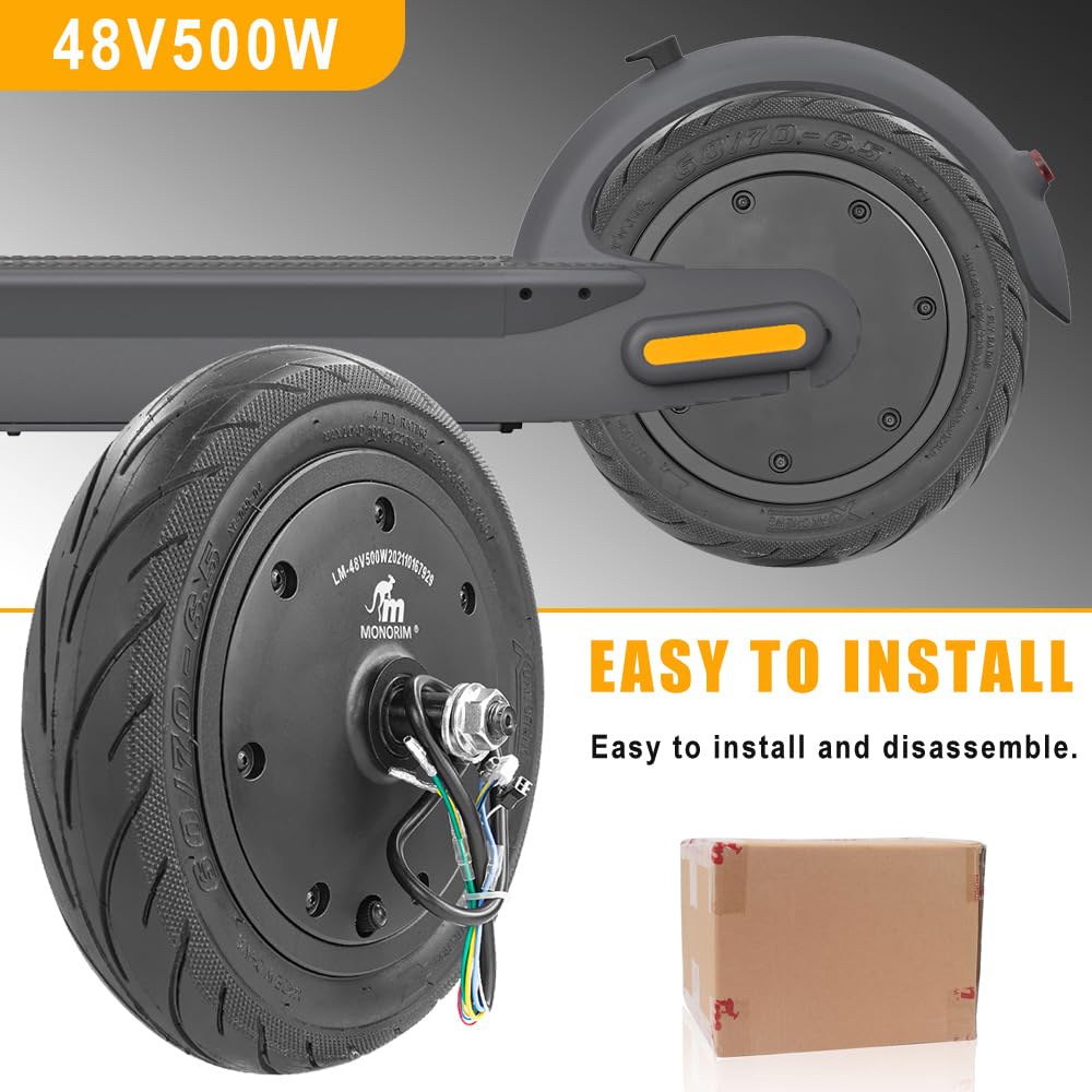 myBESTscooter Monoruota con Motore ad Alta Coppia n9x-22 48V 500W Pneumatico Senza Camera per Monopattino Elettrico Segway Ninebot Max G30