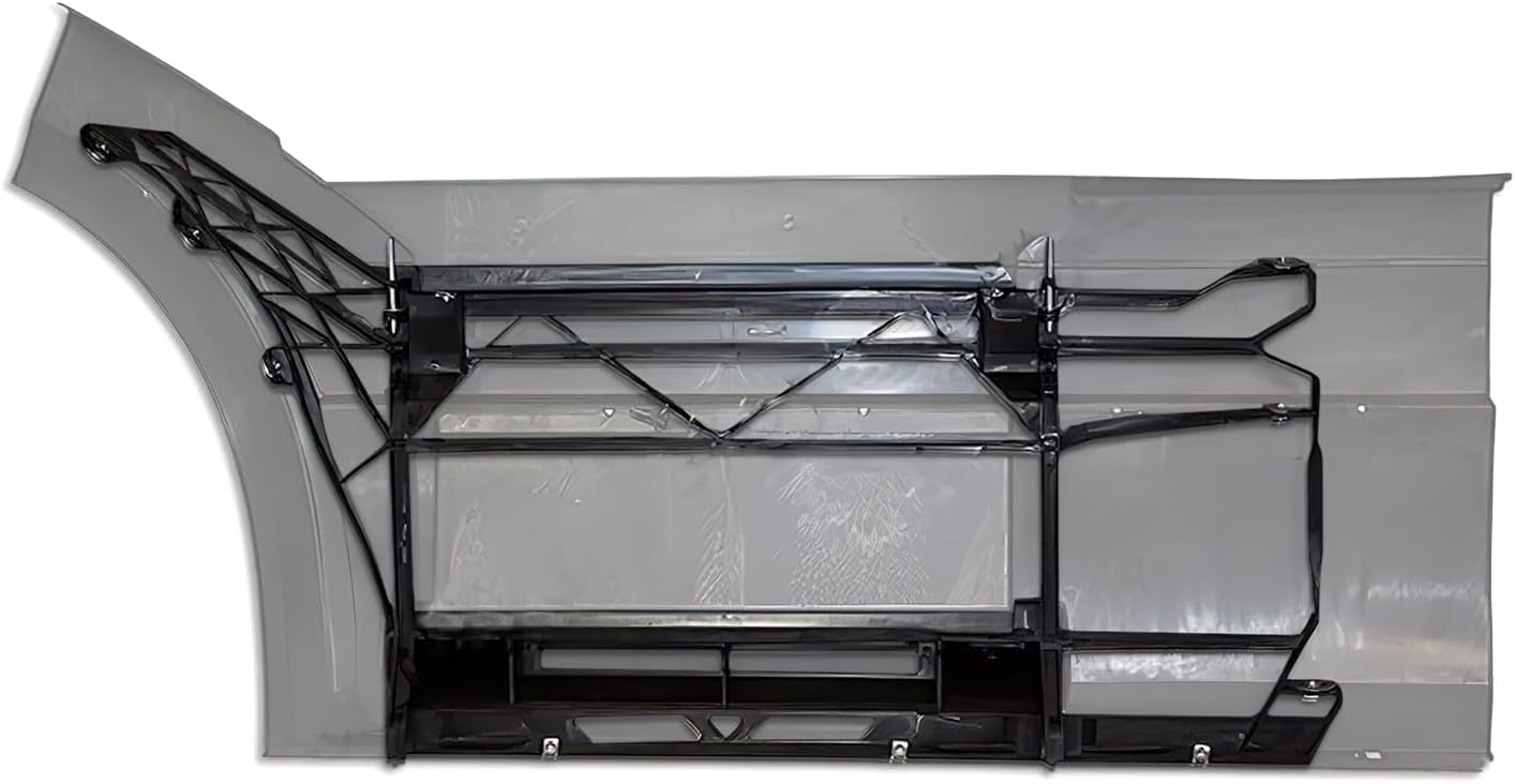 KOZAK Fairing Bracket for Front Panel (Right Passenger Side) Compatible with Volvo VNL 2004-2017 Plus Logo Emblem with Stripe, 2X 22 inch Windshield Wipers, License Plate Frame and Vest
