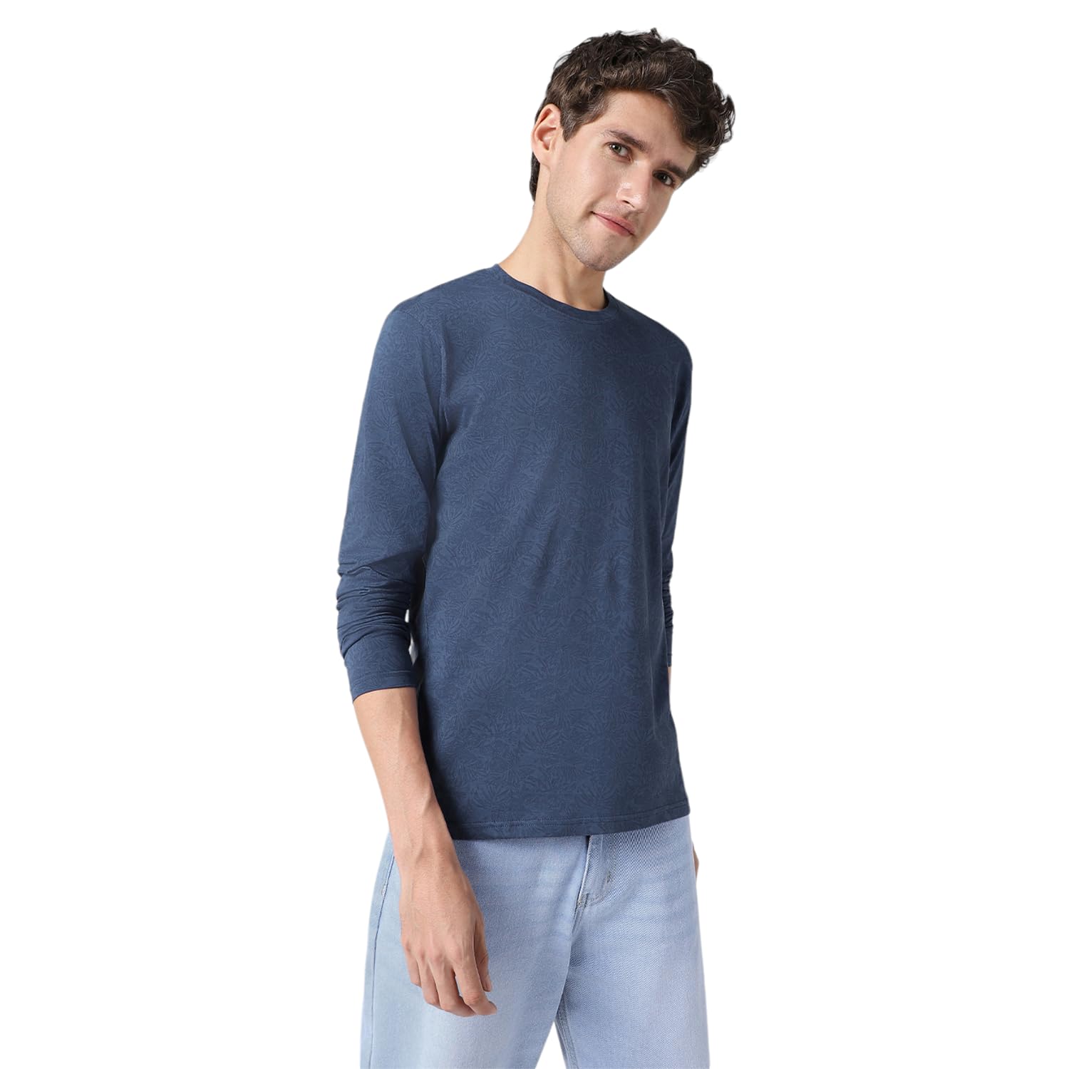 Urbano Fashion Mens Mood Indigo Printed Full Sleeve Slim Fit Cotton T-Shirt (aopleaffull-mdindg-m) (B0D7T7H7T1) Amazon Price History, Amazon Price Tracker