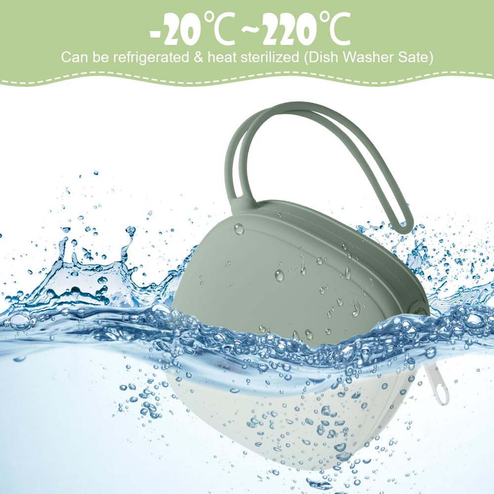 Boite a Sucette Bebe en Silicone Impermeable Sans BPA pour Voyage (Vert)