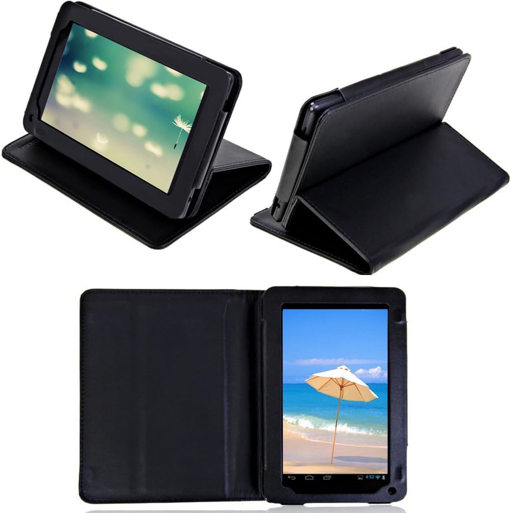 NEXTBOOK Foldable PU Leather Case with Stand for 7" Tablet PC Black