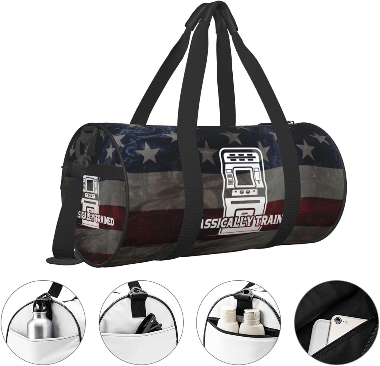 Classically Trained Retro Video Games Duffel Bag Gym Bag Travel Sports Tote Large Foldable Beach Swim Yoga9