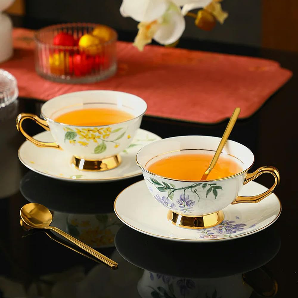 Tasses et Assiettes à café en Porcelaine européenne avec Une Touche de Luxe Service à thé Anglais en céramique