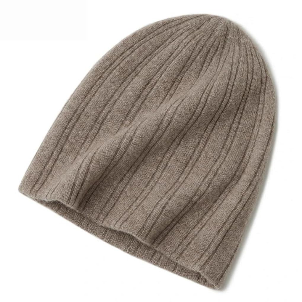 Bonnet en cachemire double couche tricoté haut de gamme pour hiver