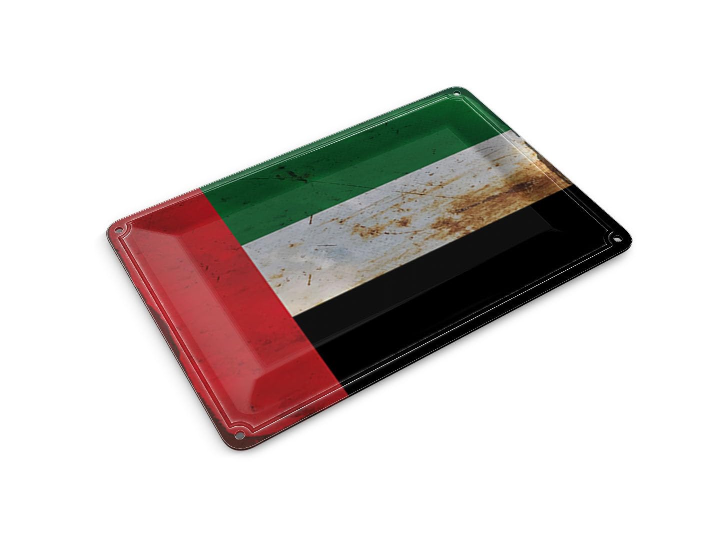 Femer Tin Postcard Flag Arab Emirates 14 x 10 cm Flag Rust Decorative Sign