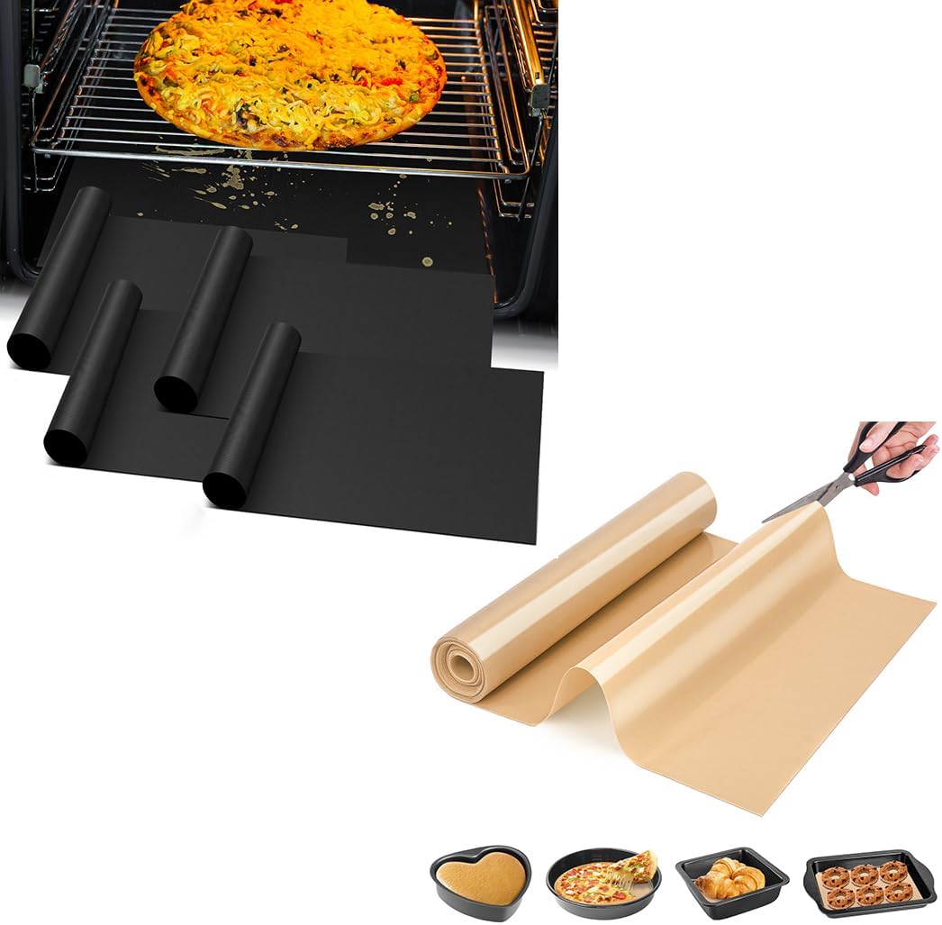 Oven Liners for Bottom of Oven + Silicone Baking Mat Roll