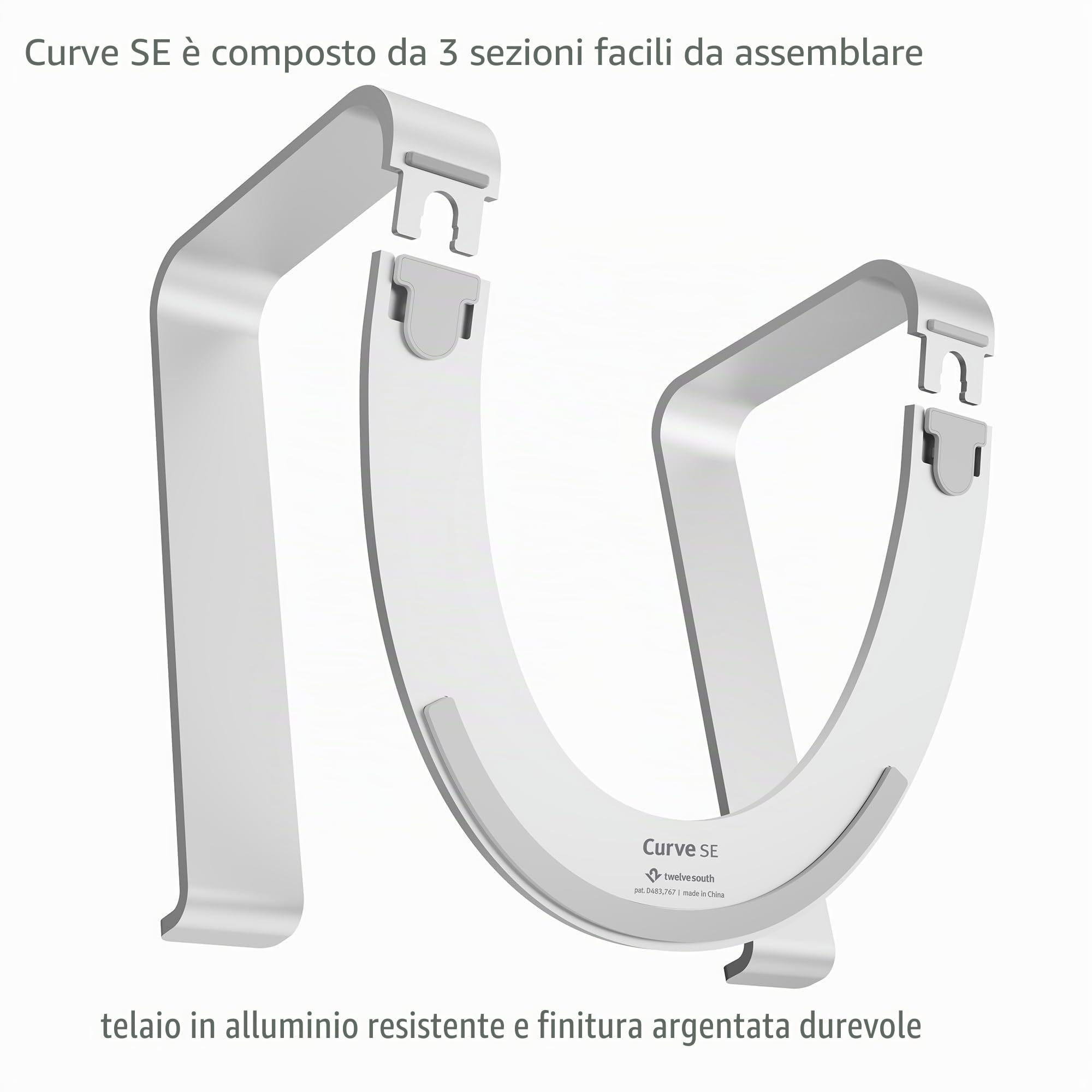 Twelve South Curve SE - Aluminum Stand for MacBook Notebooks silver, (TS-2256)