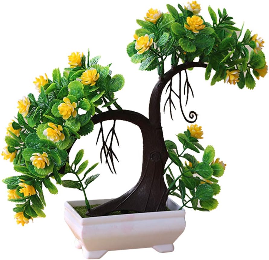 CupcinuArtificial Plants Artificial Potted Plants Artificial Topiaries Plastic Fake Plant Decorative Lifelike Flower Green Plants for Home Décor