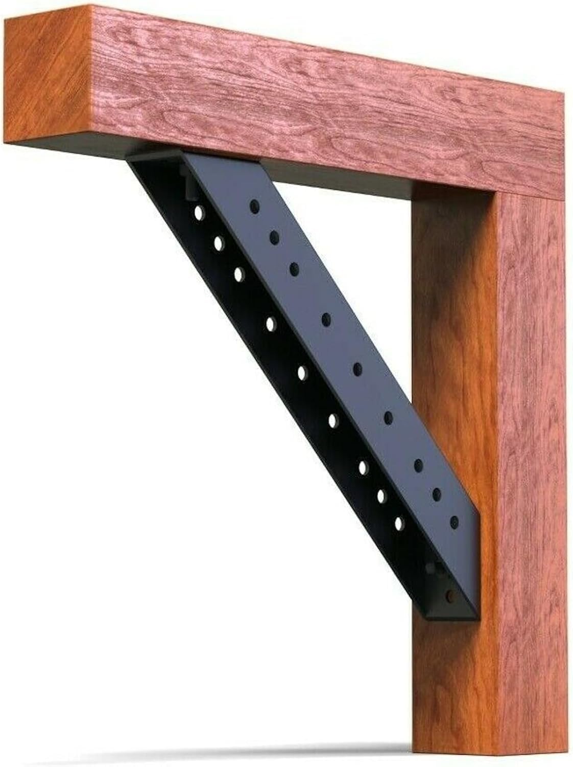 1 Stück in Profi-Qualität 4 mm Dicke Schwerlast Balkenverbinder, Holzverbinder, Eckenverbinder, Winkelverbinder, Pfostenverbinder, Profilverbinder schwarz (B: 160)