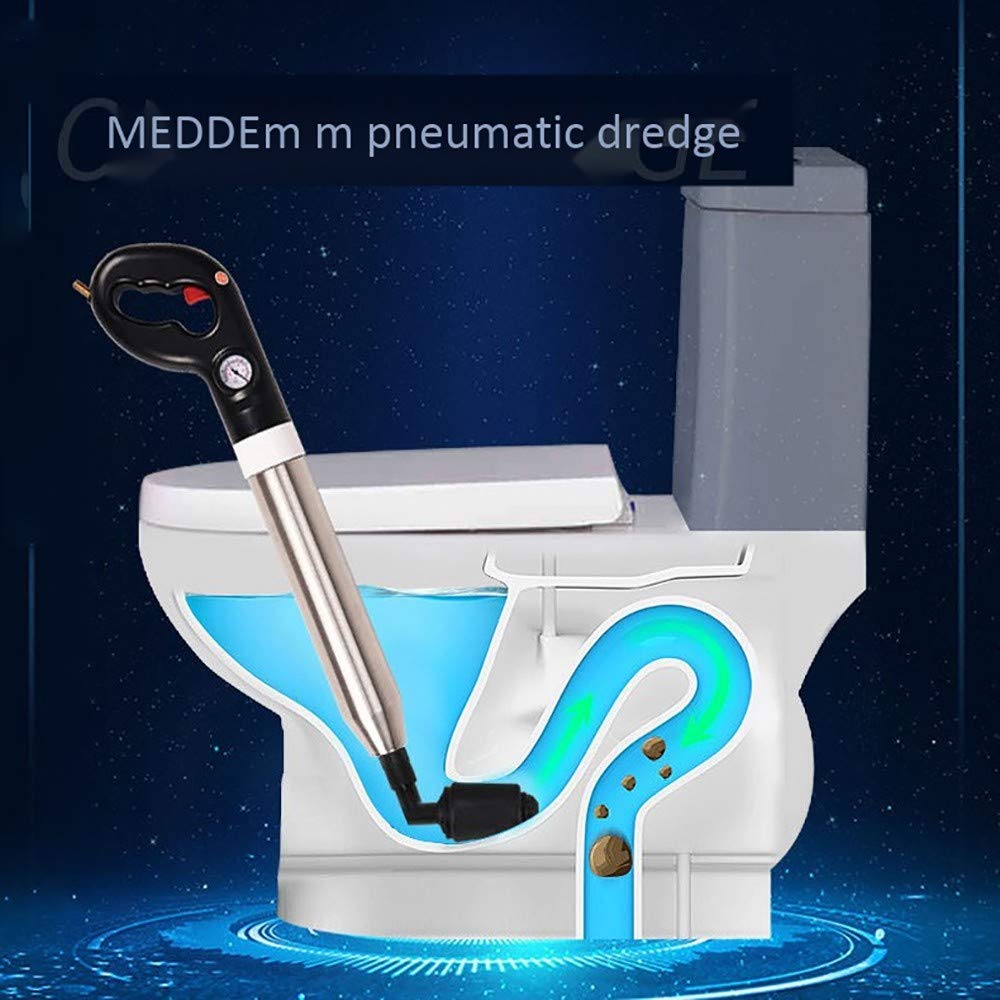Déboucheur électrique à haute pression – Déboucheur de toilettes puissant avec 5 têtes pour cuisine, baignoire, douche et évier