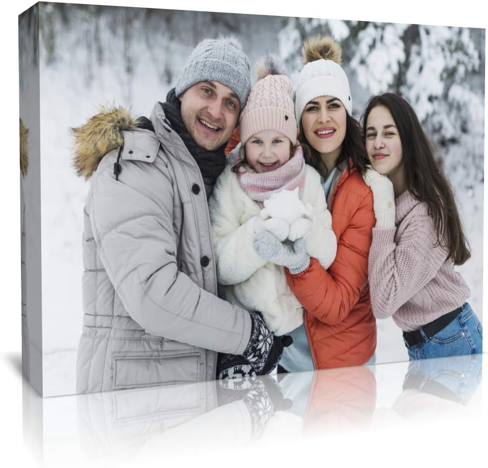 TreeDeal Custom Canvas Prints with Your Photos - Family Personalized Poster Wall Art - Personalized Canvas Pictures Canvas Wall Art for Home Decoration Ready to Hang (24" x 16")