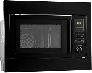 Bomann Einbaumikrowelle mit Grill und Heißluft | 60cm | 900W Mikrowelle | 1100W Grill | 2500W Heißluft | inkl. Grillrost und Drehteller | 25L Einbau Mikrowellengerät | MWG 2216 H EB schwarz