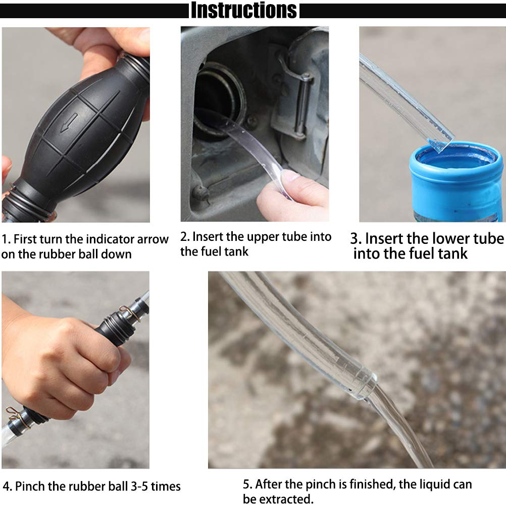 2pcs Hot Fuel Transfer Pump Siphon Hand Fuel Primer Bulb for 8mm 10mm
