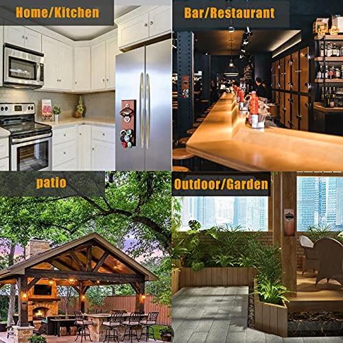 Magnetic Beer Bottle Opener Wall Mounted with Catcher, Novelty Beer Gift Ideas for Men Dad Husband Him, Cool Gadgets for Home Bar Accessories, Pub, Garden, Man Cave, Birthday Housewarming Presents