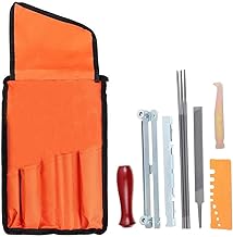 Lianai Kit de lima para motosserra com 10 peças Ferramenta manual para afiar motosserra elétrica Inclui lima redonda de 5/32 3/16 7/32 polegadas, lima plana, cabo de madeira, guia de lima, m