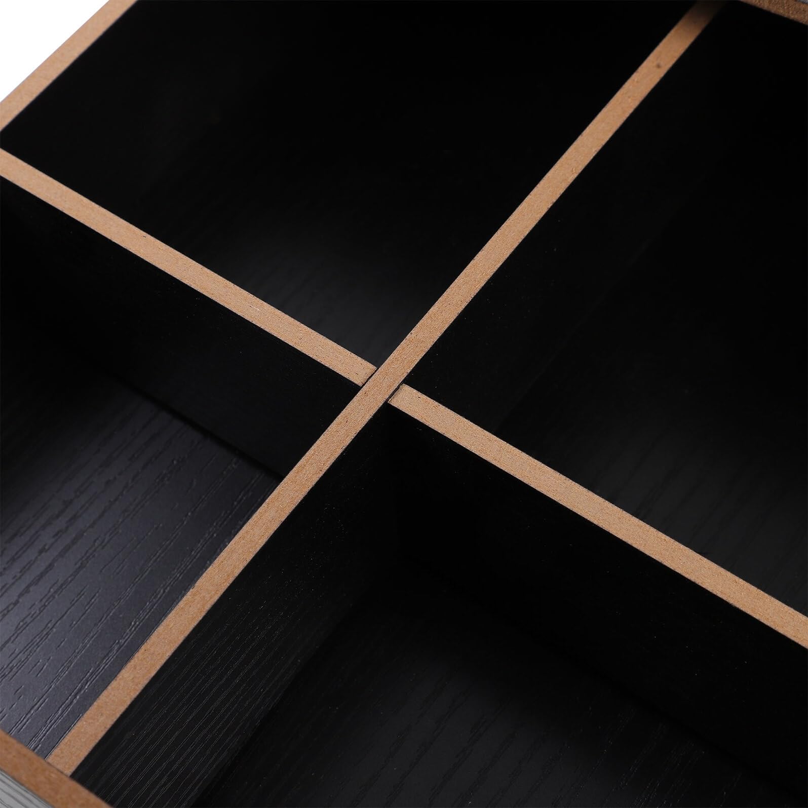 Baluue Caja Organizadora de Madera Multiusos para Cajón de Dinero Almacenamiento para Billetes y Monedas Bandeja Clasificadora para Oficina Tienda y Supermercado Organizador de Compacto
