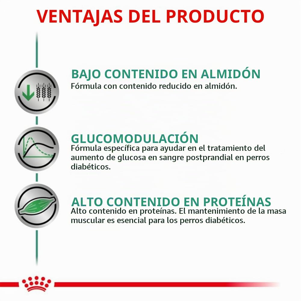 Royal Canin Veterinary Diabetic Special Low Carbohydrate Canine Mousse | 12 x 410 g | Alimento húmedo para perros adultos | Regulación del nivel de glucosa en sangre | Alto contenido en proteínas