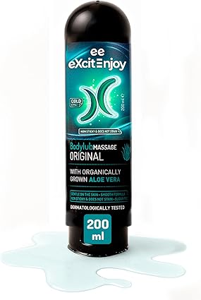 Excite Gel Lubricante Íntimo y Gel de Masaje Efecto Frío con Aloe Vera yAcido Hialurónico | Hidratante, Refrescante, Vegano y Compatible con Preservativos | 200 ml