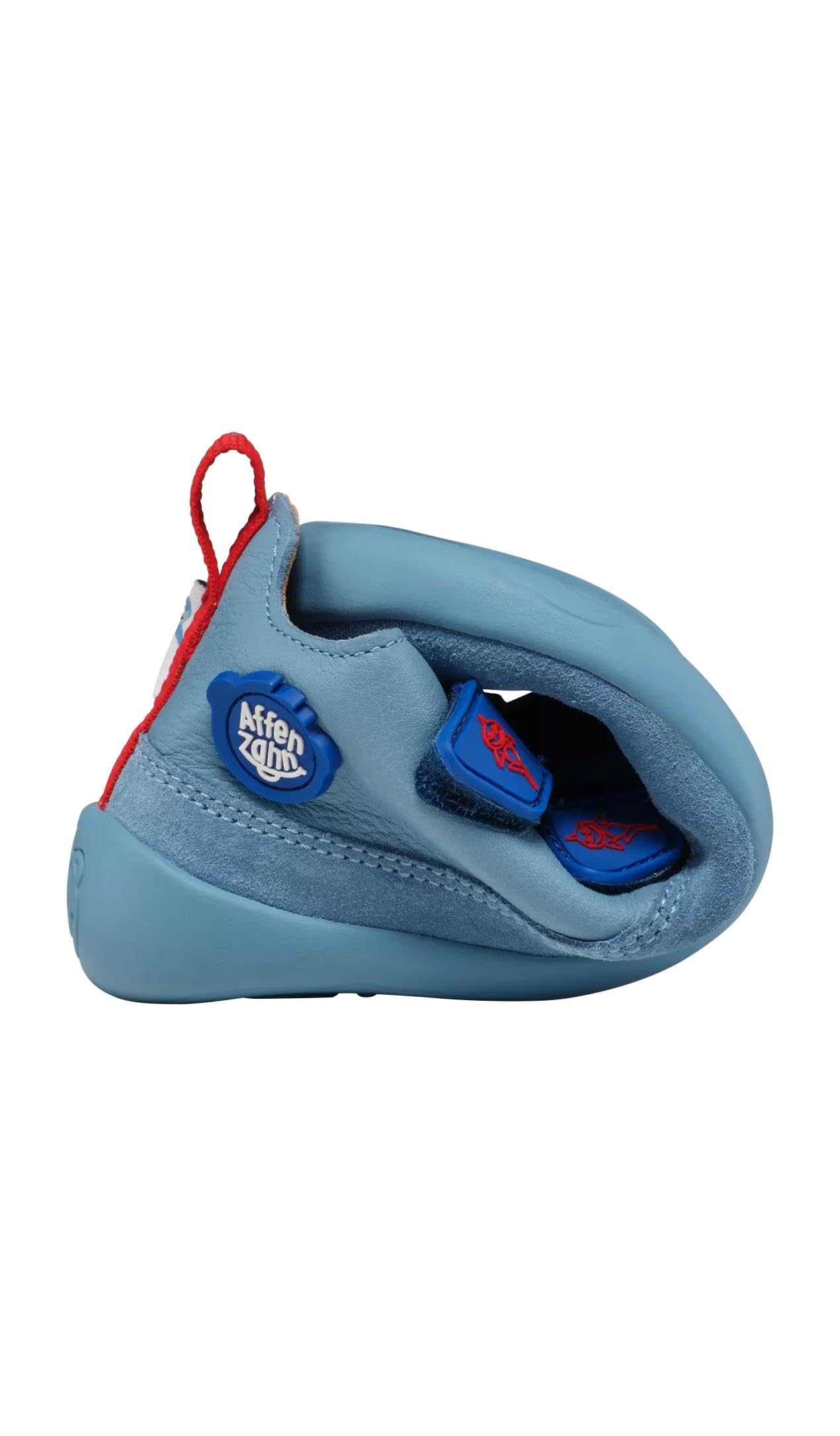 Affenzahn Halbschuh Leder Buddy mit Klettverschluss Weich rutschfest Flexibel Reflektierend für Jungen und Mädchen in Größe 21-32