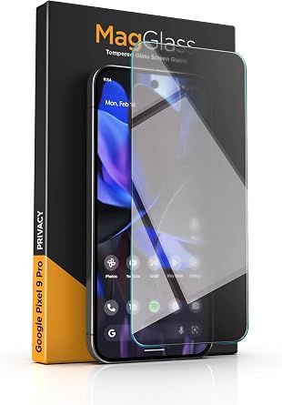 magglass Tempered Glass for Google Pixel 9/9 Pro Privacy Screen Protector Fingerprint Unlock Compatible with Easy Install Alignment applicator 6.3"