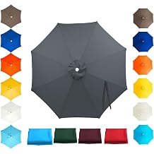 Replacement Canopy for Patio Umbrella 6.6ft 7.5ft 8ft 9ft 6/8 Ribs, Washable Waterproof Outdoor Market Umbrella Fabric Top, UV Block Shade Cover for Porch Backyard