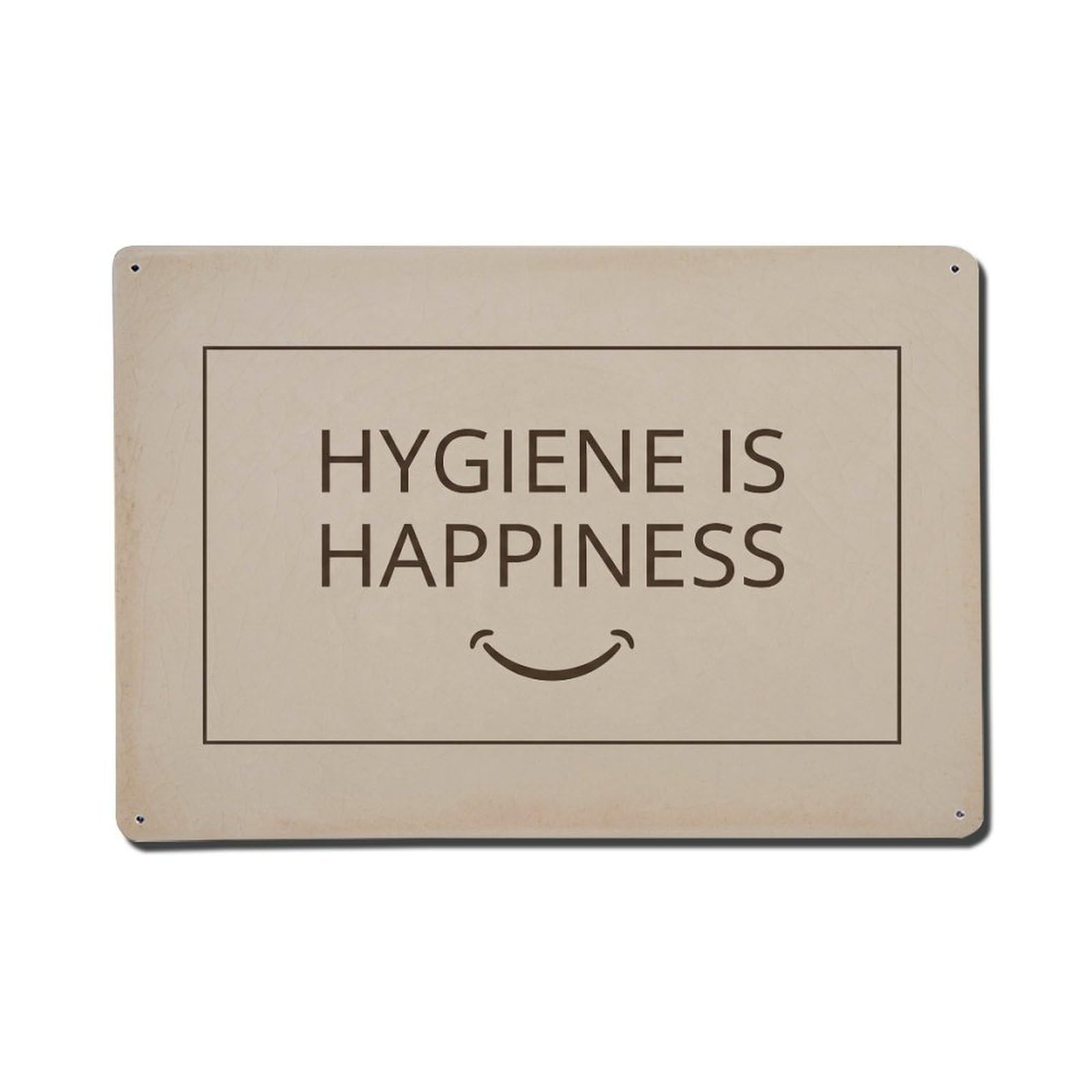 Olhnbad Style Hygiene Is Happiness Hand Washing Quote Metal Tin Sign